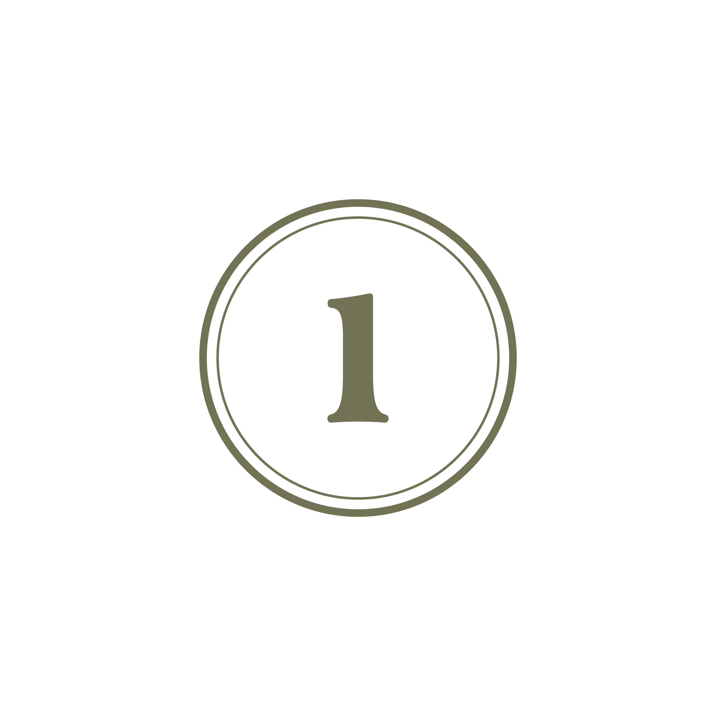 Black background with a metallic number 1 inside a circular border.