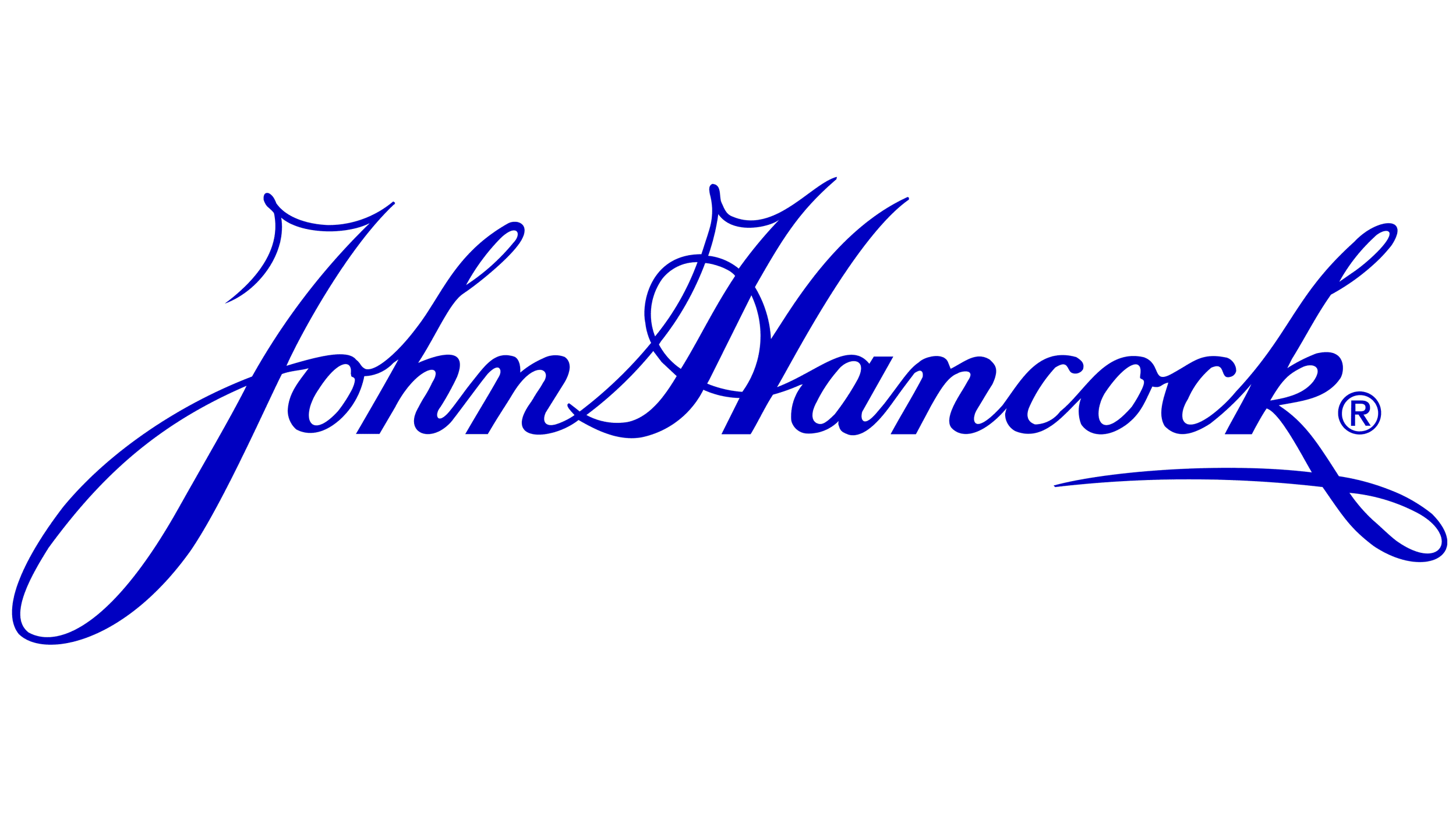Stylized signature of John Hancock in blue cursive script.