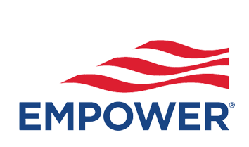 Logo with the word 'EMPOWER' in blue letters and red stylized flames above it.