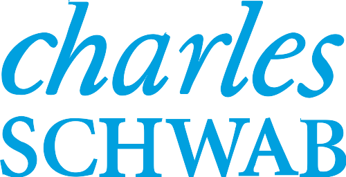 The image shows the text 'charles SCHWAB' written in blue font.