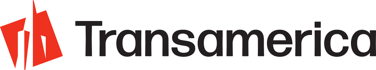 Transmerica logo with red geometric shapes and black text.
