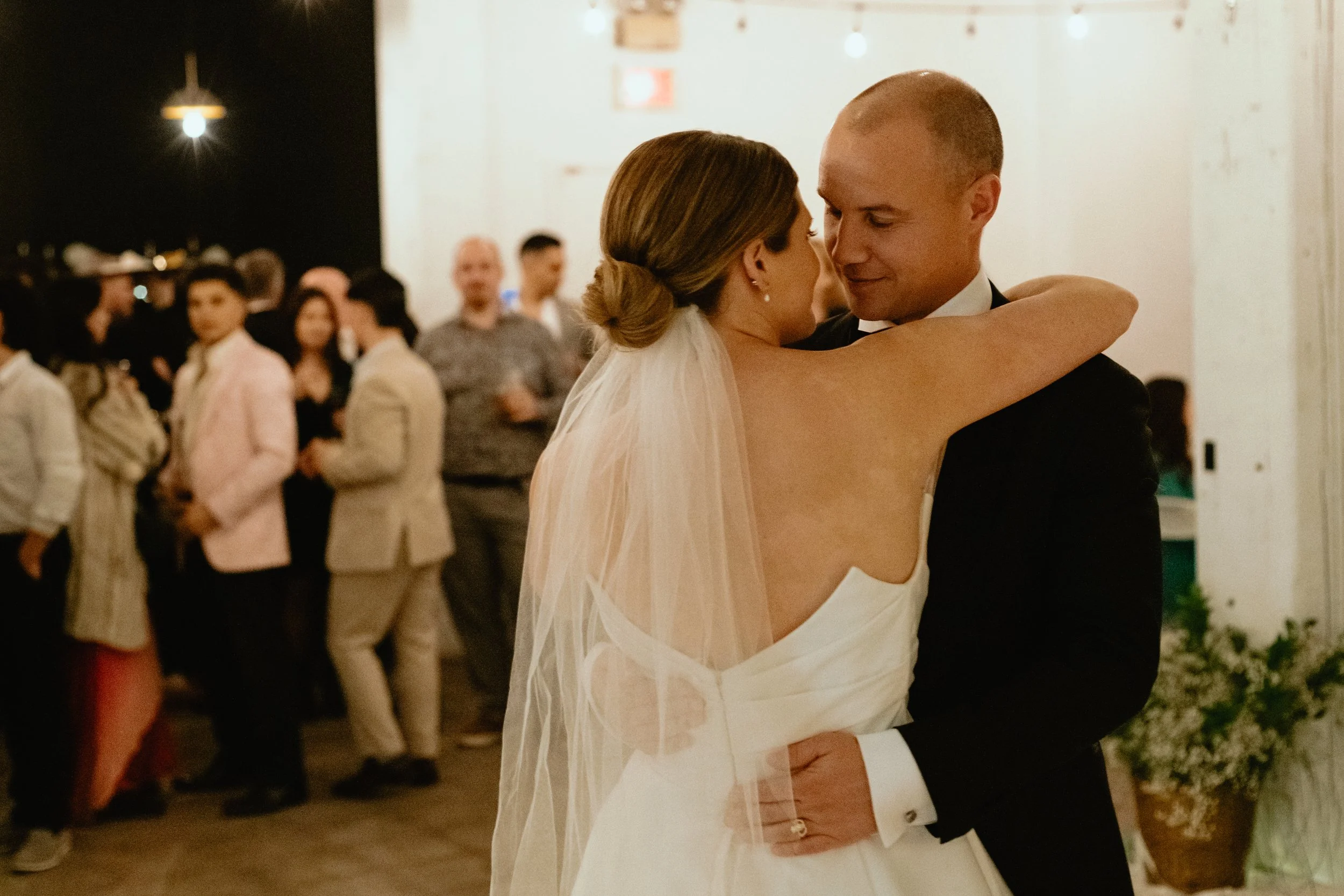 Couple's first dance for Montreal couple at indoor wedding reception