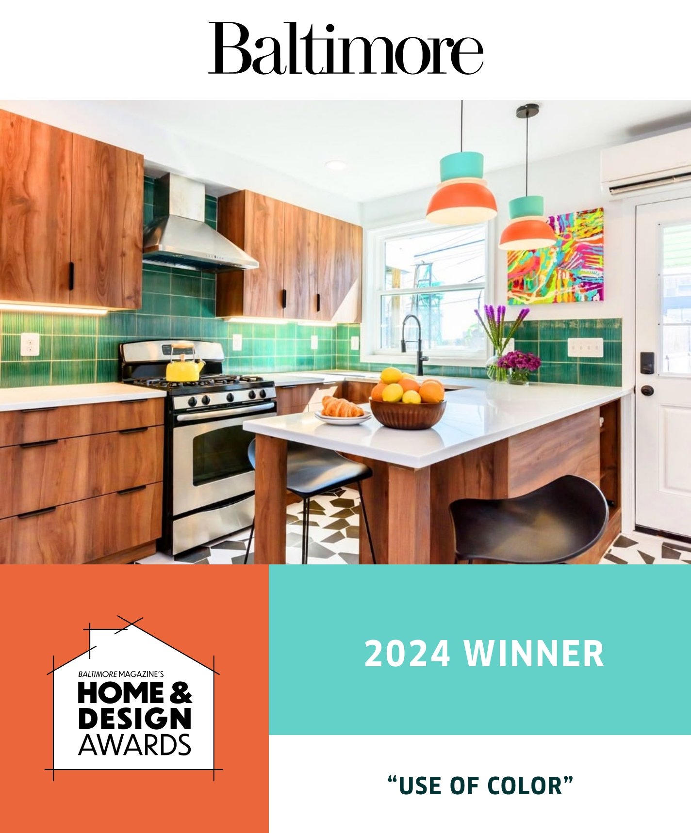 Baltimore Magazine’s Home & Design Awards | 2024 Winner for  “Use Of Color" 