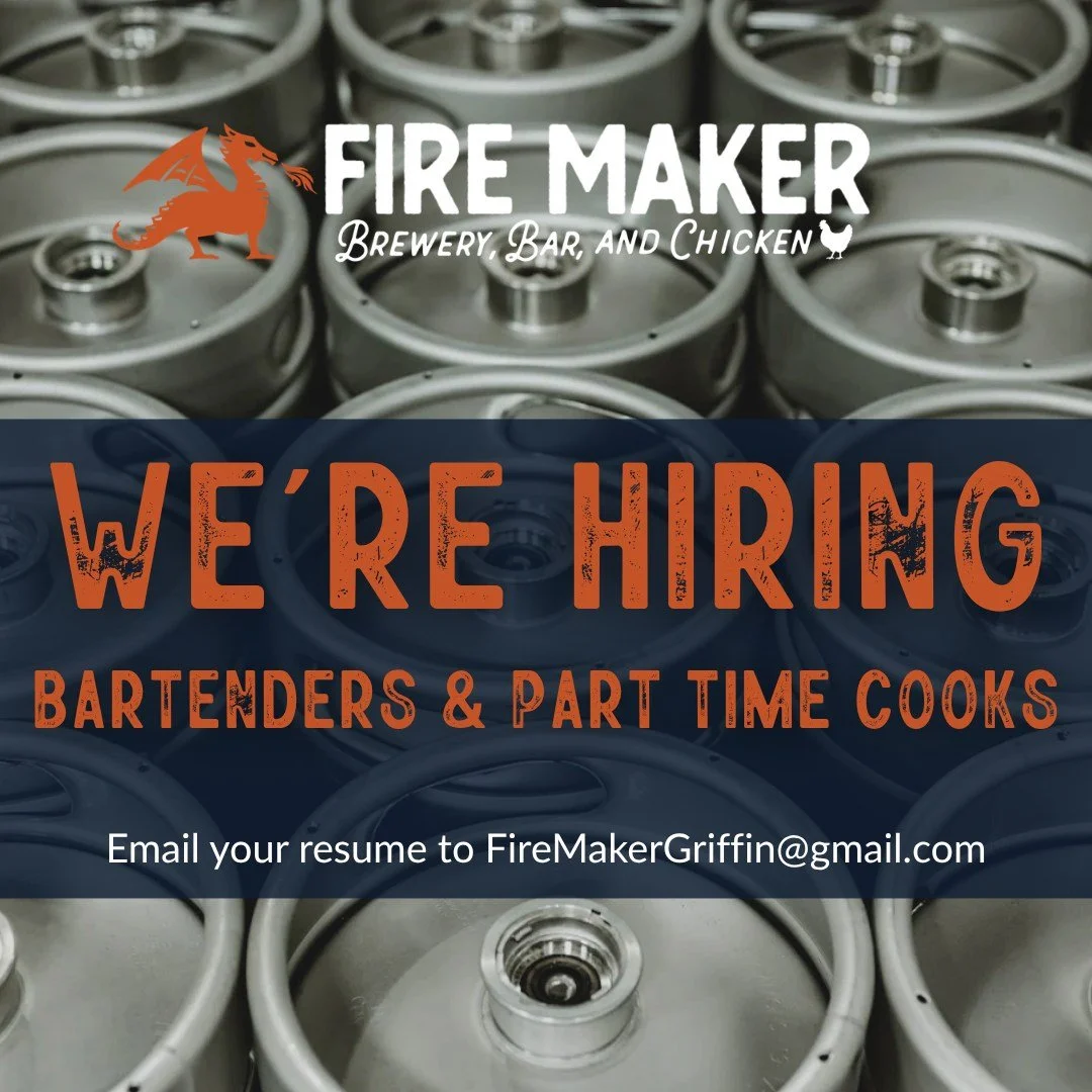 🔥🐉 We&rsquo;re hiring Bartenders and Part-Time Cooks to join us at Fire Maker Brewery, Bar &amp; Chicken.

If you&rsquo;re dependable, work well in a fast-paced environment, and want to be part of a fun, growing team, we&rsquo;d love to hear from y