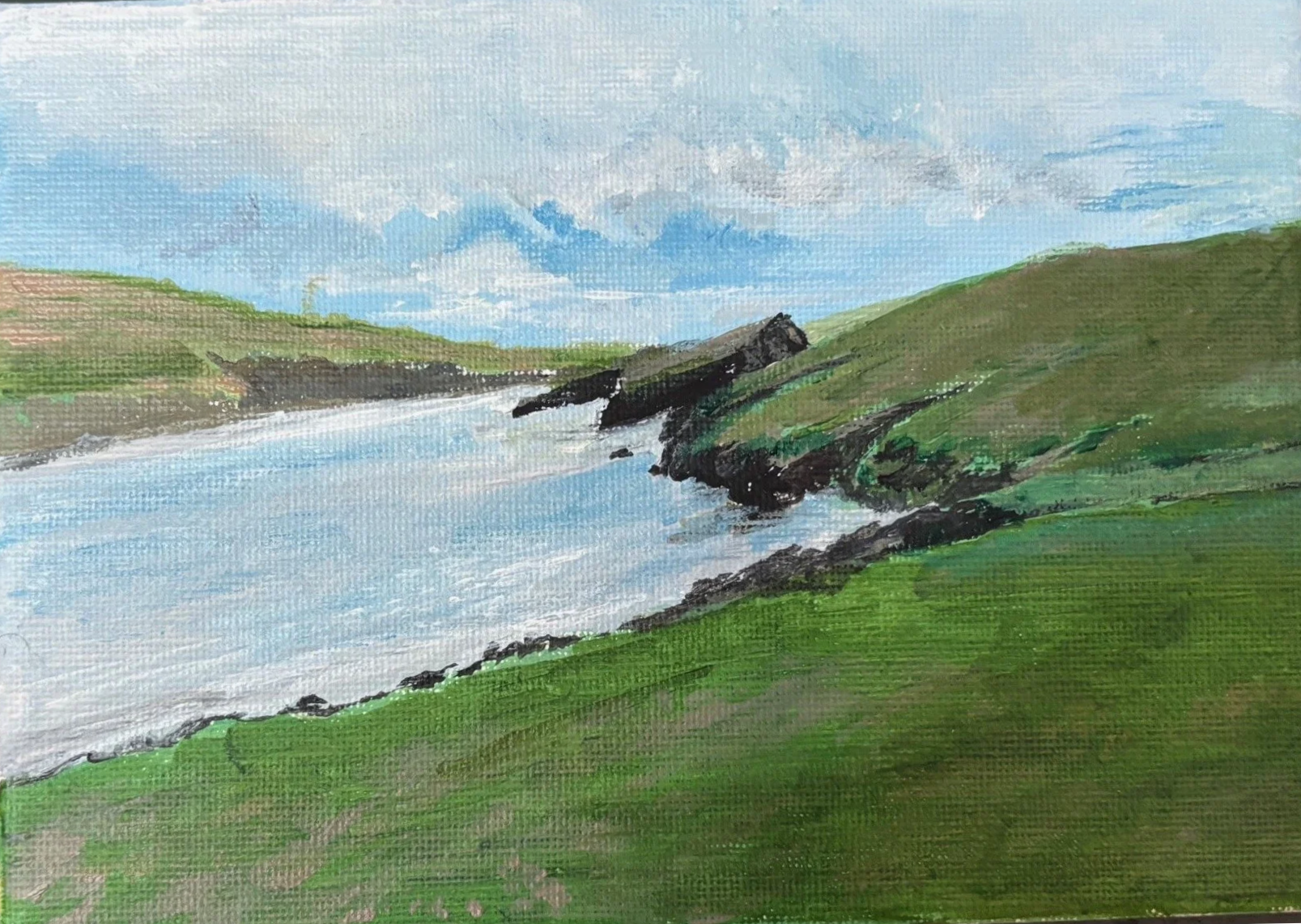Shetland - Rerwick 2023
Acrylic on canvas
6" x 4"
