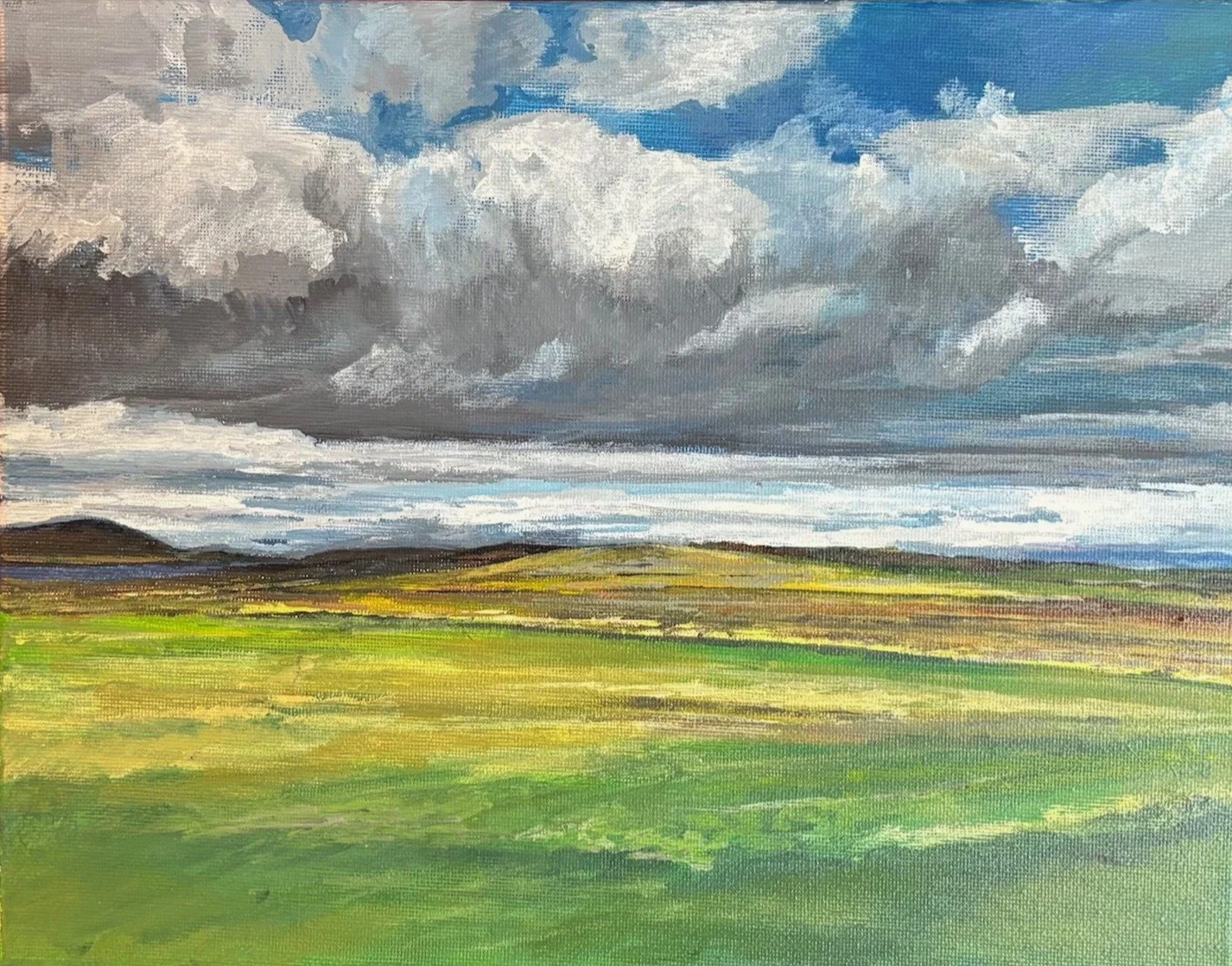 Landscape near Hexham, 2025
Acrylic on canvas
9" x 12"