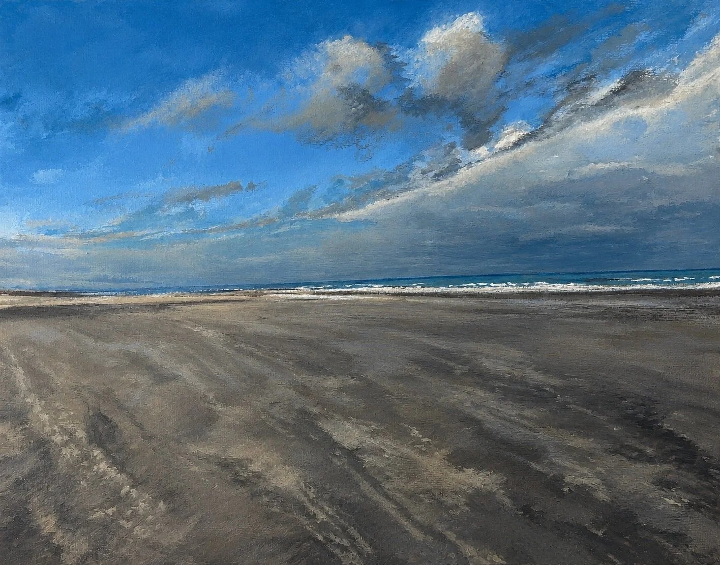 Bamburgh, July 2026. Acrylic on canvas 11x 14"