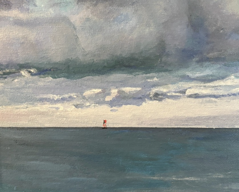 Buoy 4, Kaneohe Bay, 2026, Acrylic on canvas, 8 x 10"