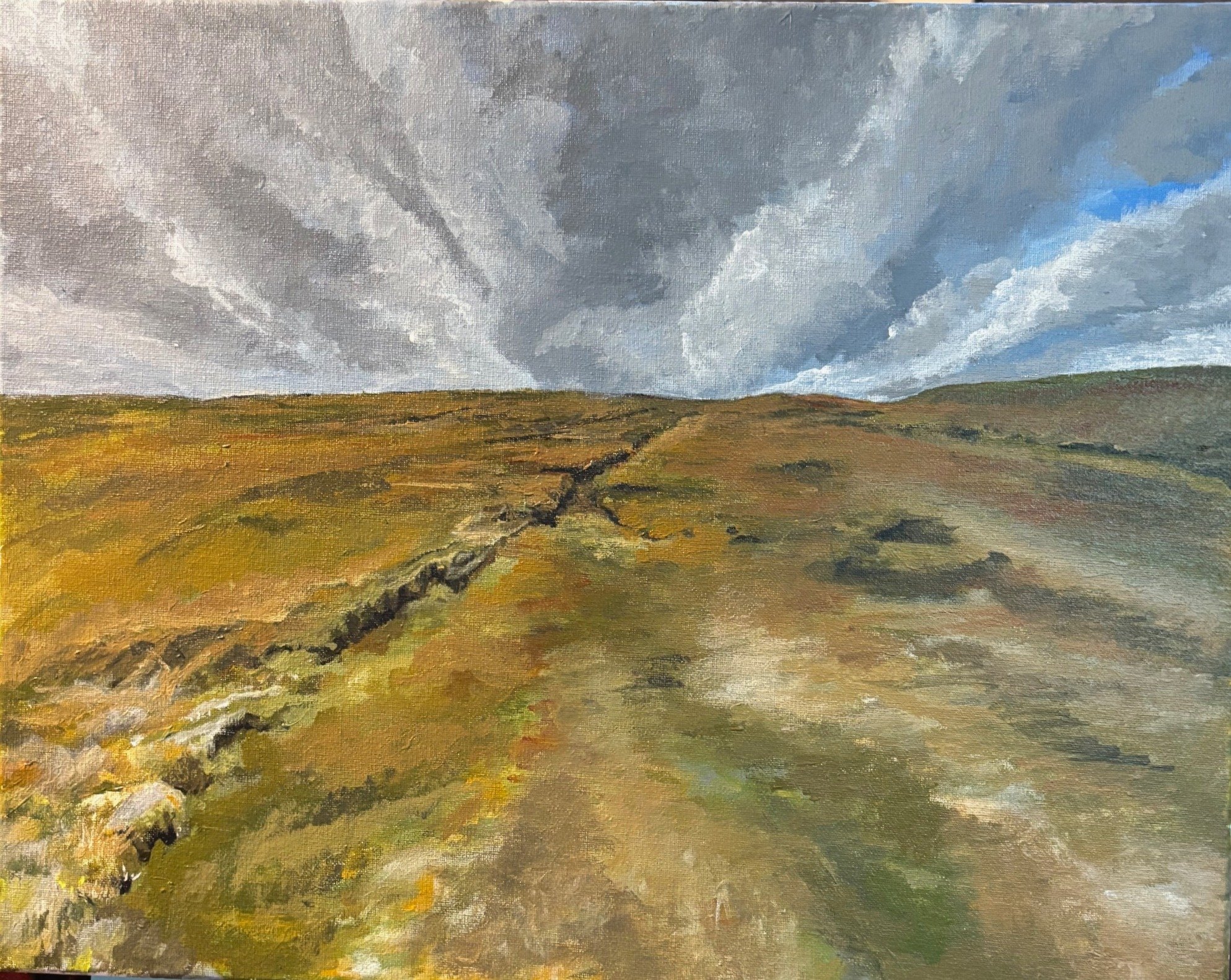 Outside Hexham, Winter 2025
Acrylic on canvas 
16" x 20"