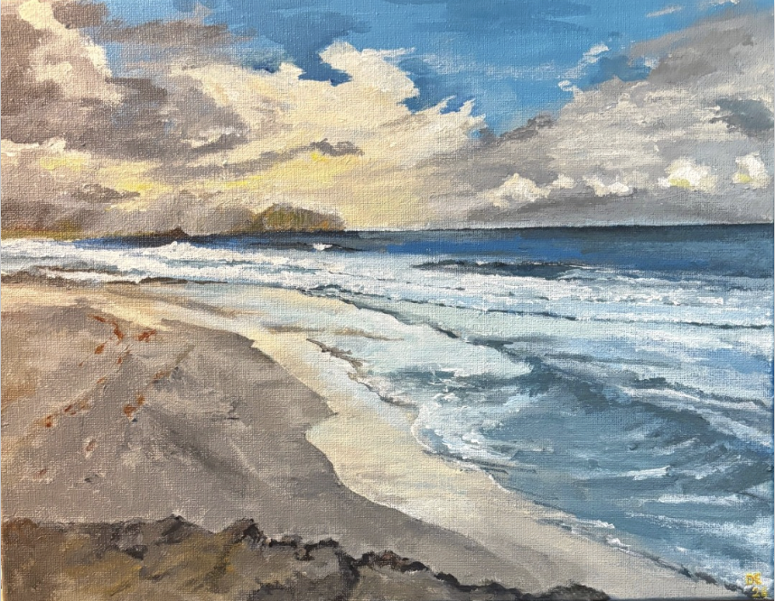 North Beach Windy, 2025, Acrylic on canvas, 11 x 14"