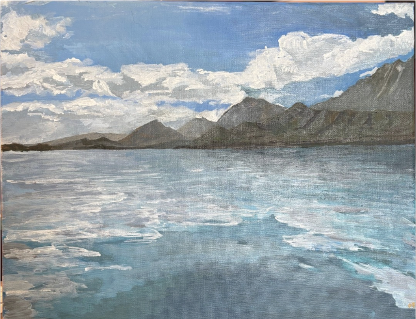 Quiet Morning, Kaneohe Bay, Acrylic on canvas, 11 x 14"
