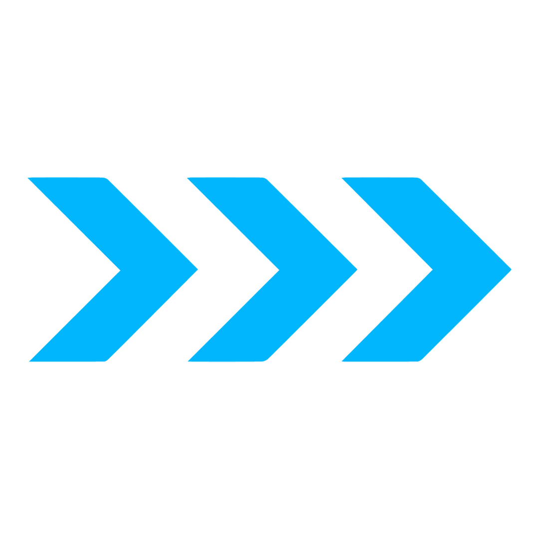 Black logo with three bright blue right-pointing arrows and the words "Dash This" below.
