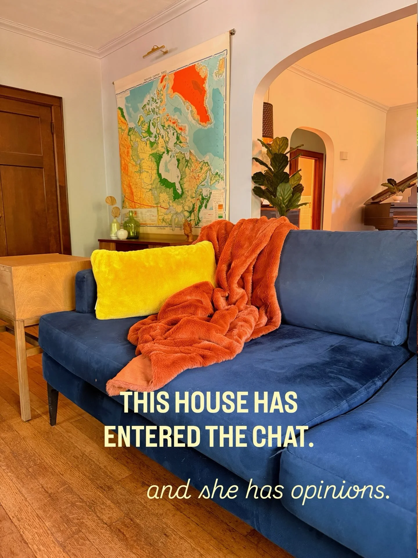 This house has entered the chat&hellip; and we love her for it.

Color. Texture. Vintage details. Original wood. A piano. THAT map. 

More houses with personality, please. 

Now I need to know: would this house make you stop scrolling? If so, DM me f