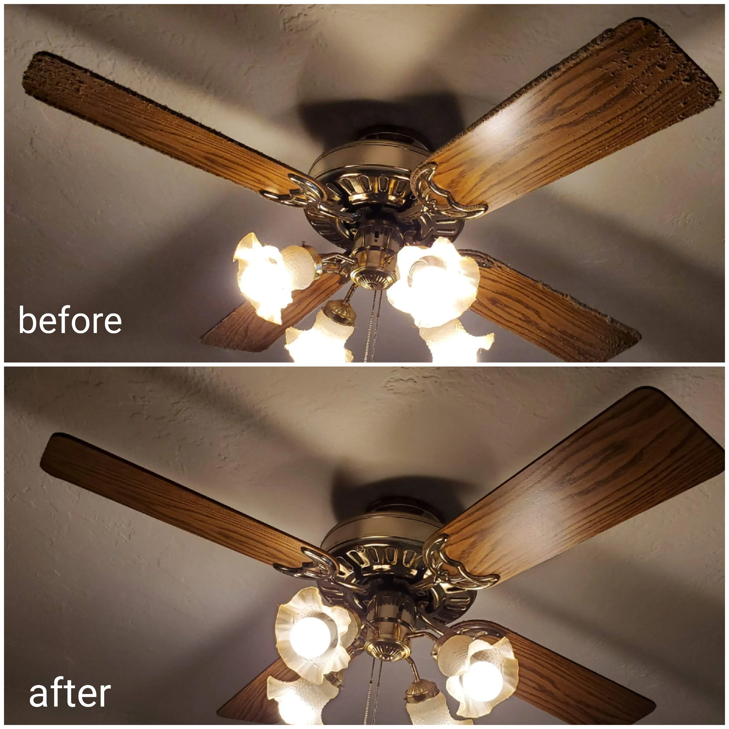 Dusted ceiling fan 