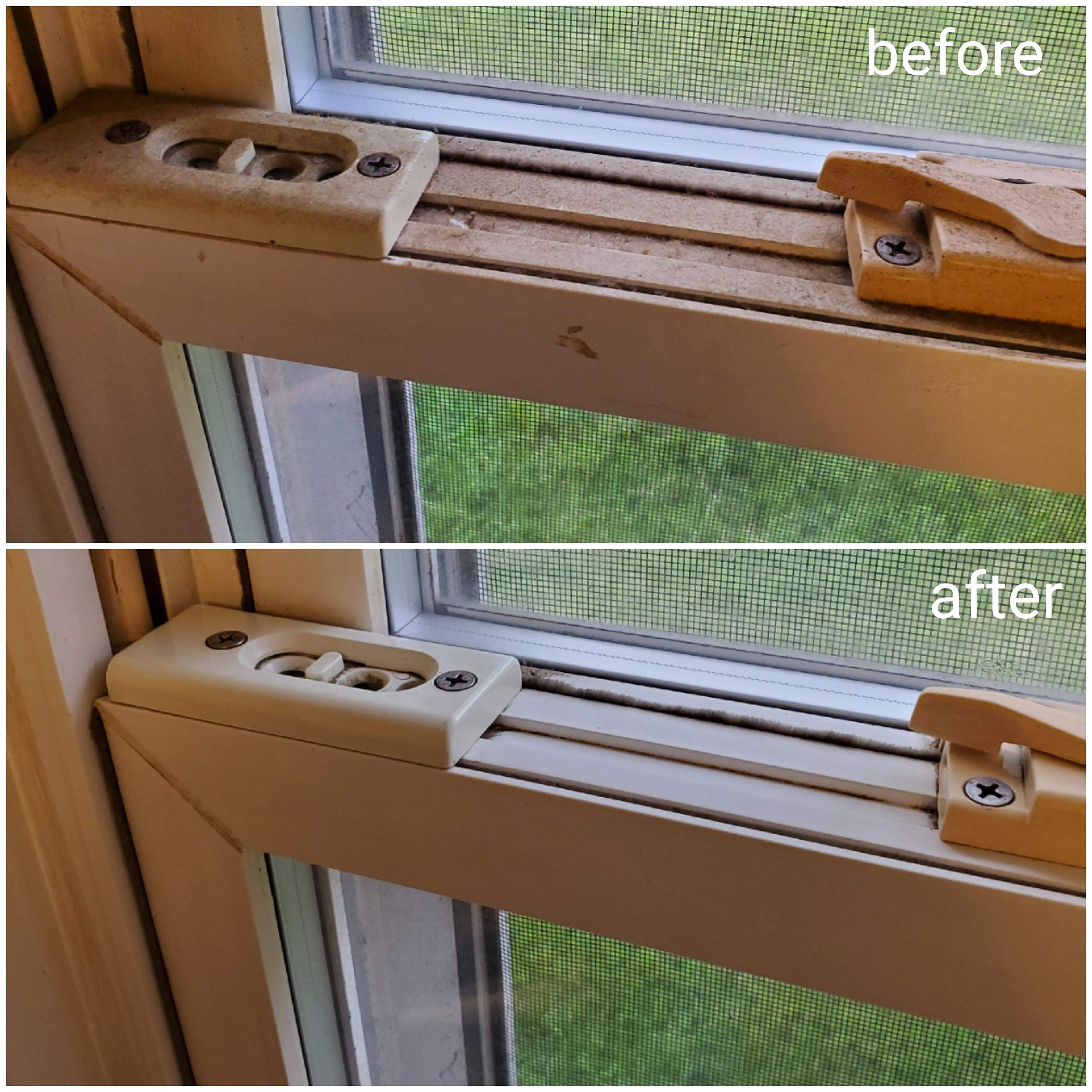 Clean window track