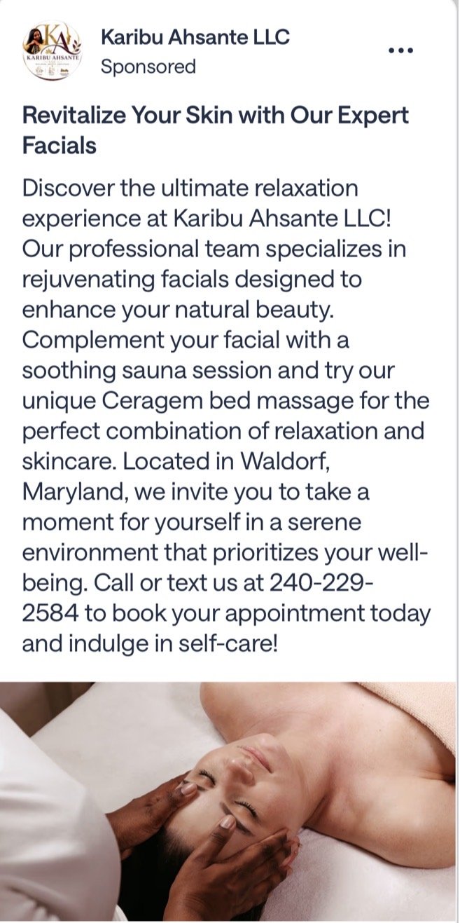 A woman receiving a facial massage from a professional therapist in a spa setting.