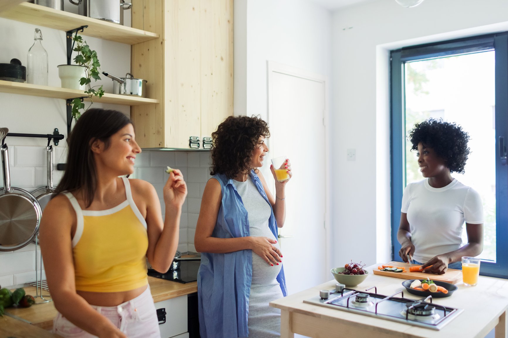 women talking about HerBuddy support with their hormone shifts, period cycles, and changes to their mood and weight.