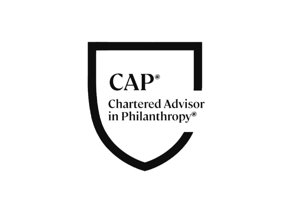 CAP logo with text 'Chartered Advisor in Philanthropy' inside a shield outline.