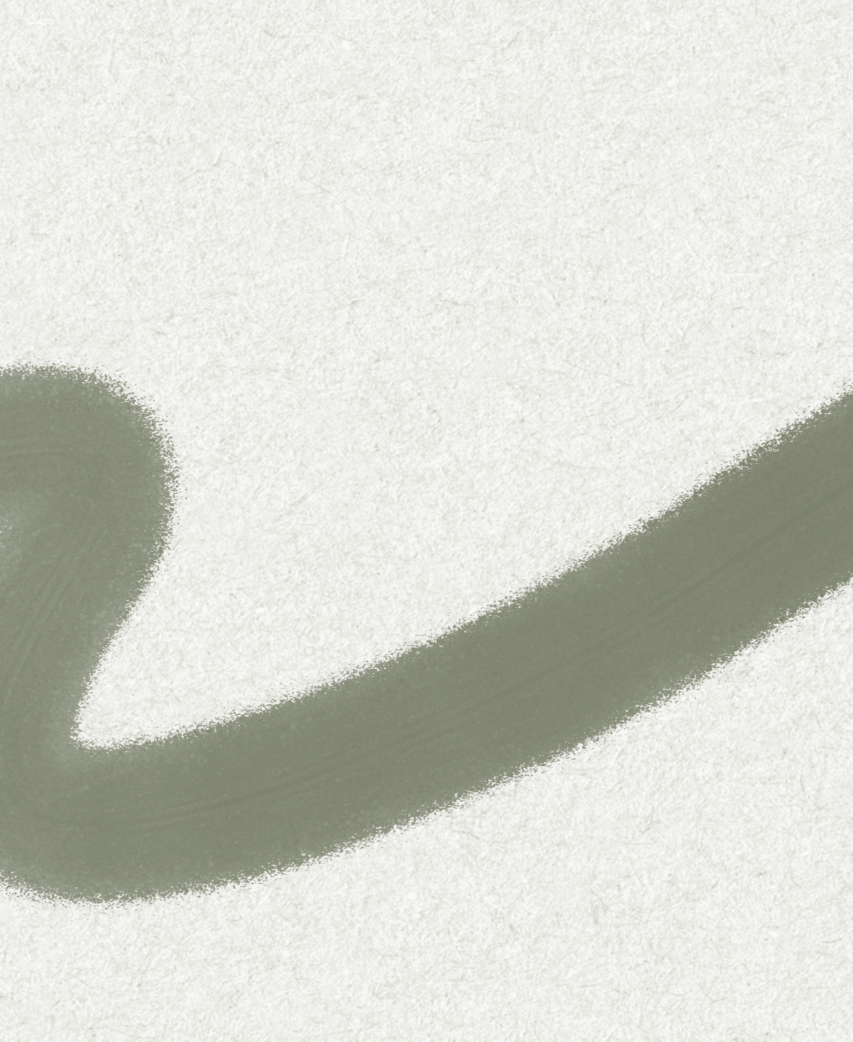 Abstract textured background with curved brushstroke in muted greenish-gray color.