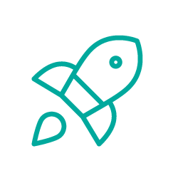Line drawing of a simple rocket ship