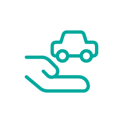 Icon of a hand holding a car