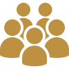 Group of people icon representing student leadership, community engagement, and collective impact.