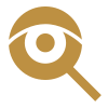 Magnifying glass icon representing opportunity, discovery, research, and student development.