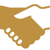 Handshake icon representing partnerships, collaboration, and shared commitment to student success.