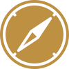 Compass icon representing leadership, guidance, mentorship, and student direction.