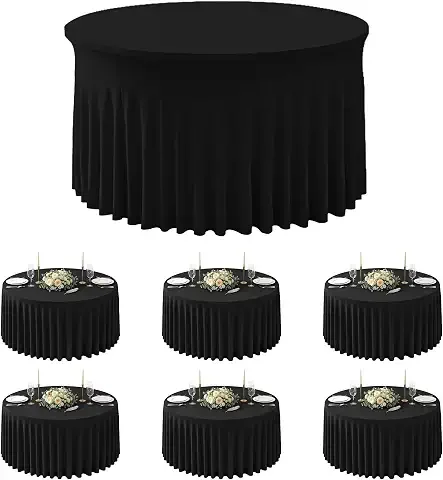 Black Spandex Tablecloth - Round