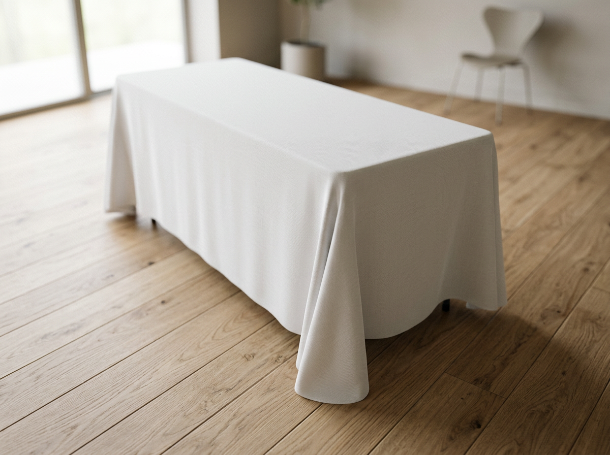 White Poly Tablecloths - 8ft Banquet