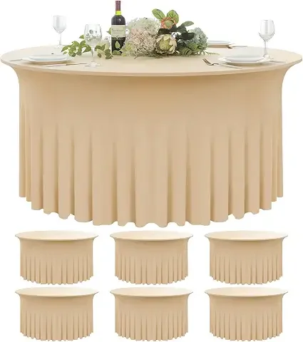 Champagne Spandex Tablecloths - 5ft Round