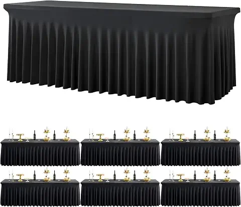 Black Spandex Tablecloths - 8ft Banquet