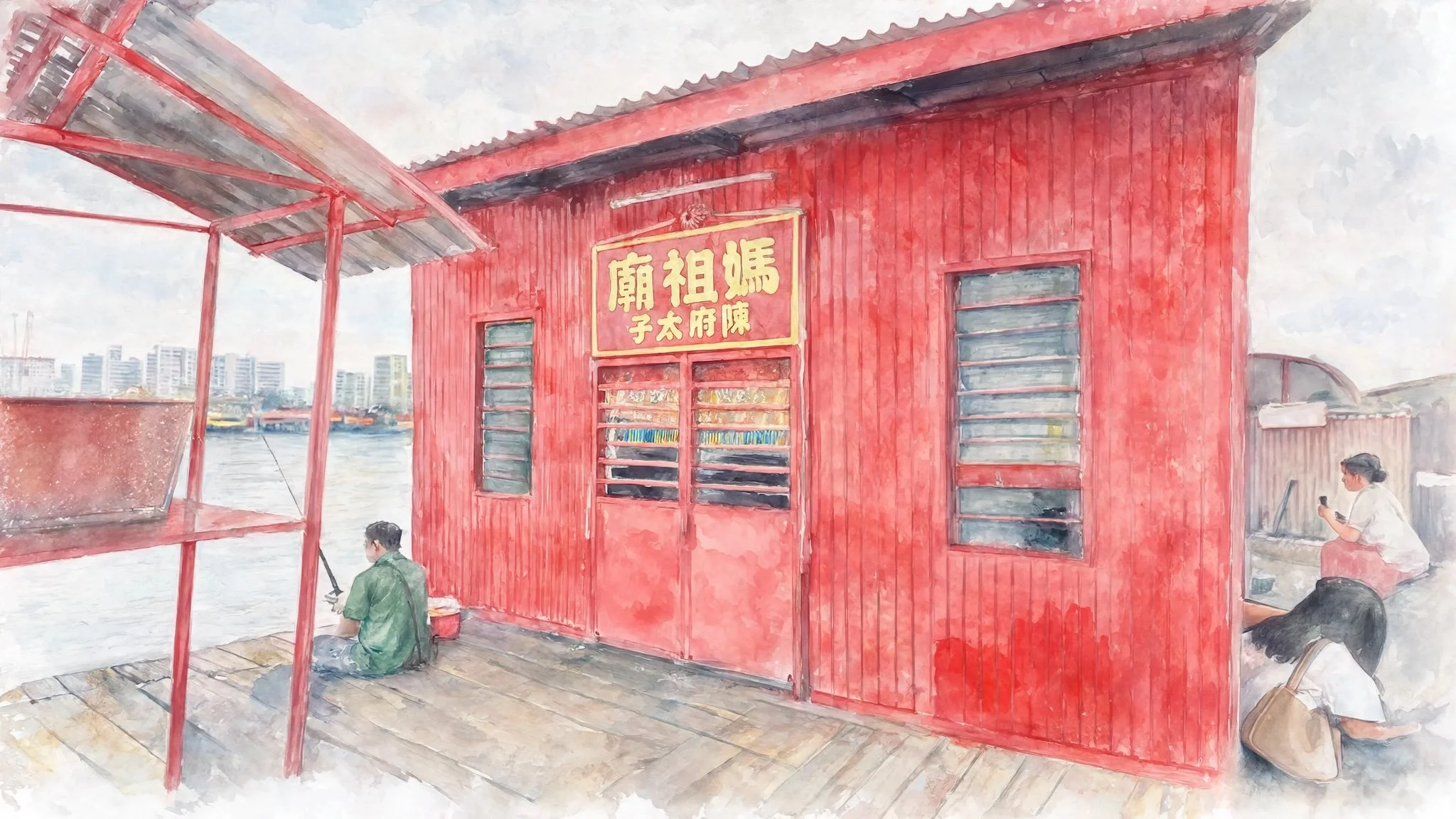 Jetty Temple _ Fisherman _ Watercolour.jpeg