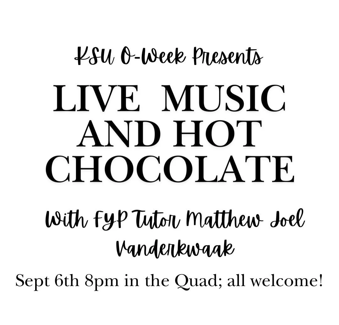 First years, come end Welcome Day with live music and hot chocolate! Upper years, kick off the new semester with a performance from our favourite faculty musician, Matthew Vanderkwaak! Sept 6, 8pm, in the quad.

*Reposted due to the original post bei