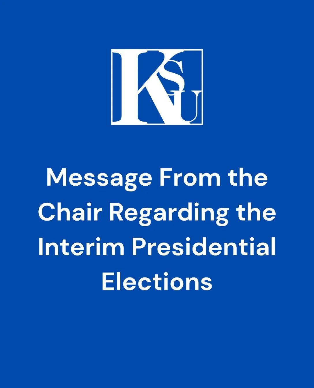 Message From the Chair Regarding the Interim Presidential Elections

Dear King&rsquo;s Community,
This morning, we held an election for the position of Interim President following Gale VanAmburg&rsquo;s resignation from the role. We are glad to annou