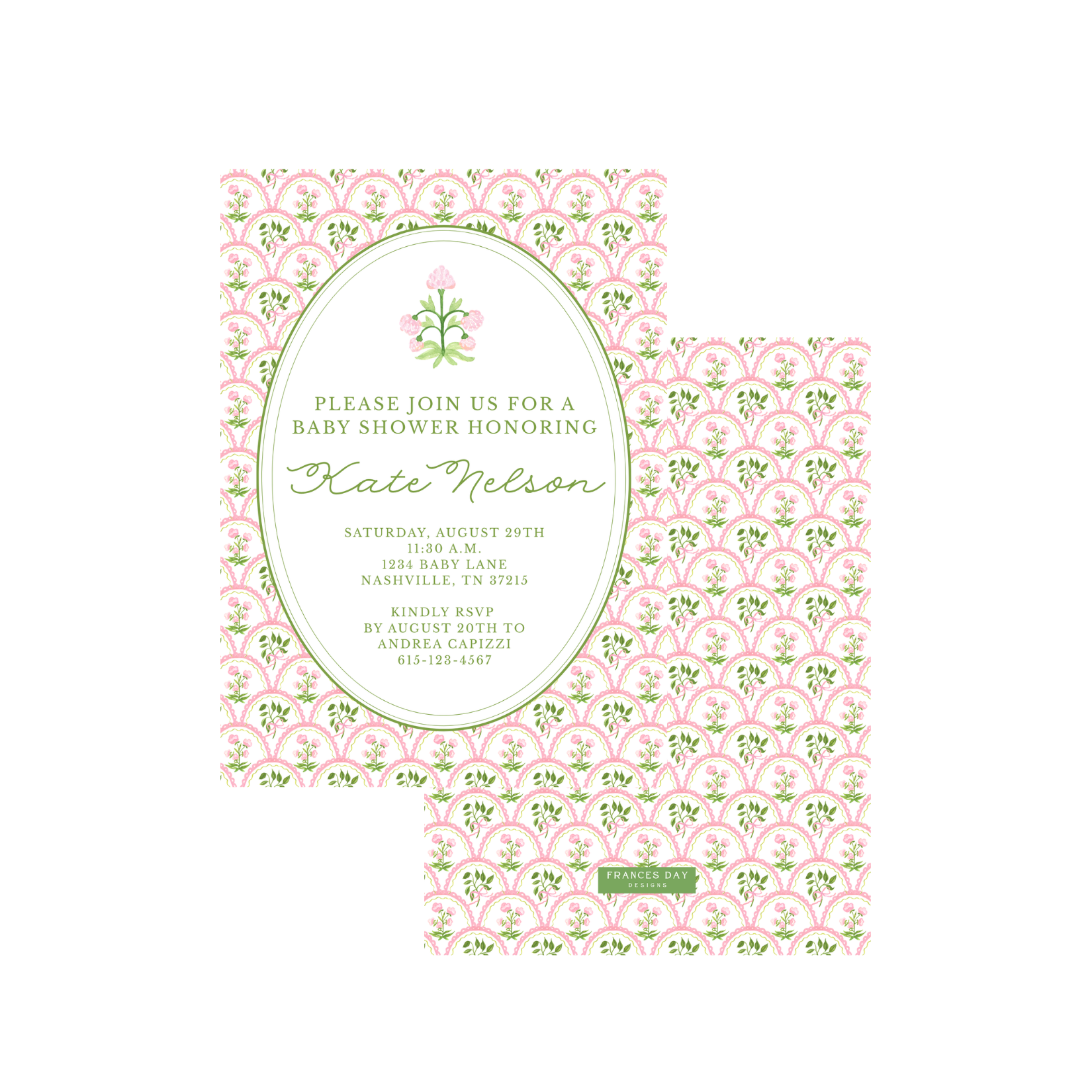 The Garden Block Vertical Invitation