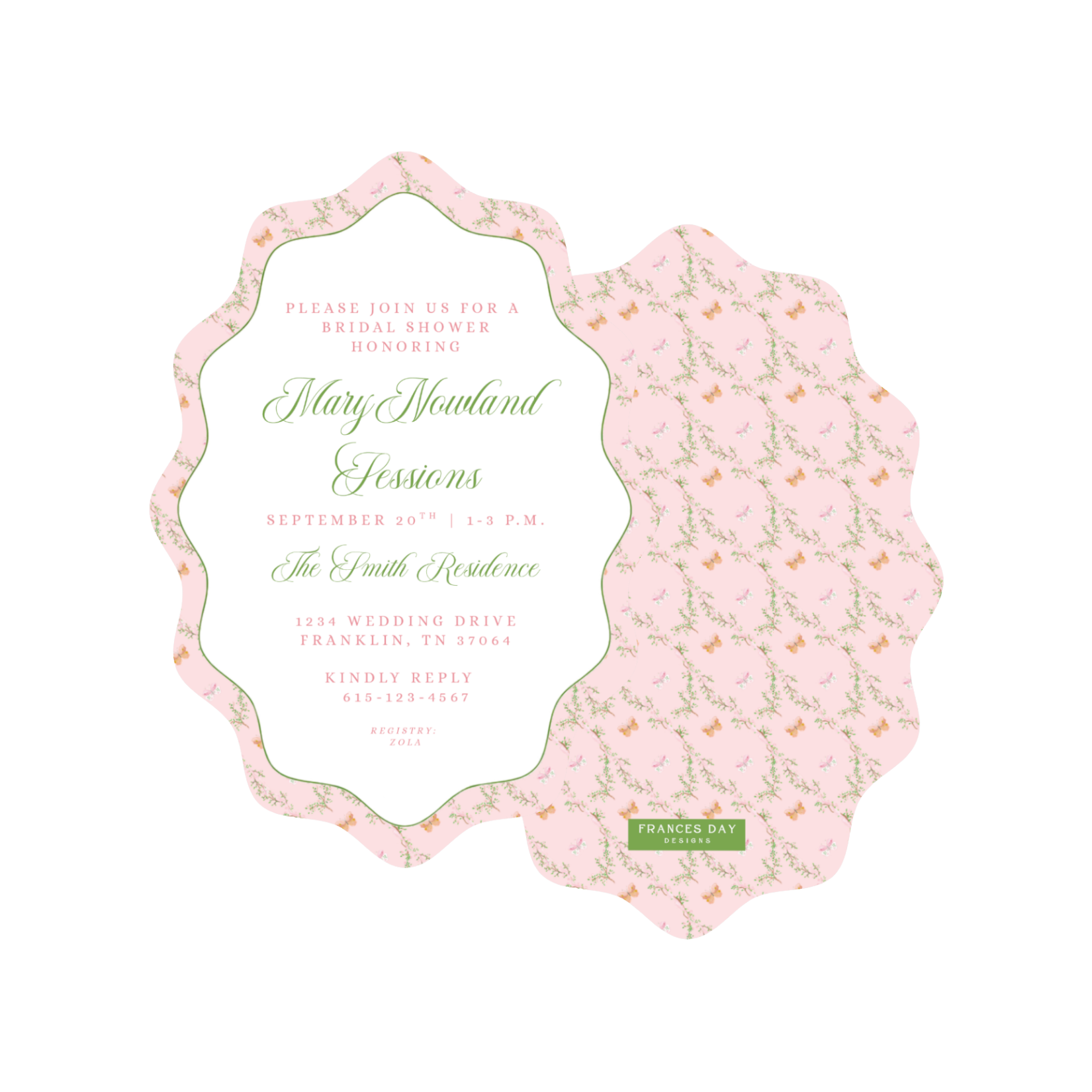 The Chinoiserie Wavy Oval Invitation