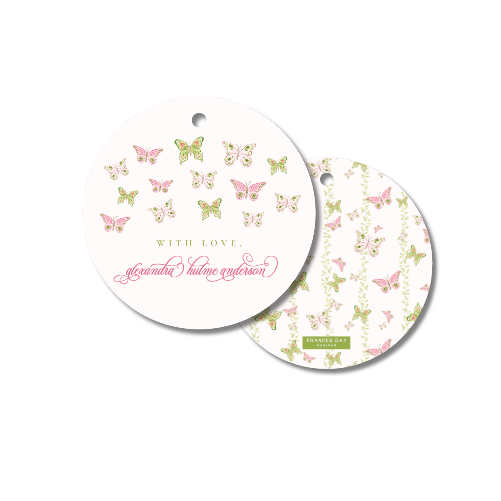 The Flutter Stripe Circle Gift Tag