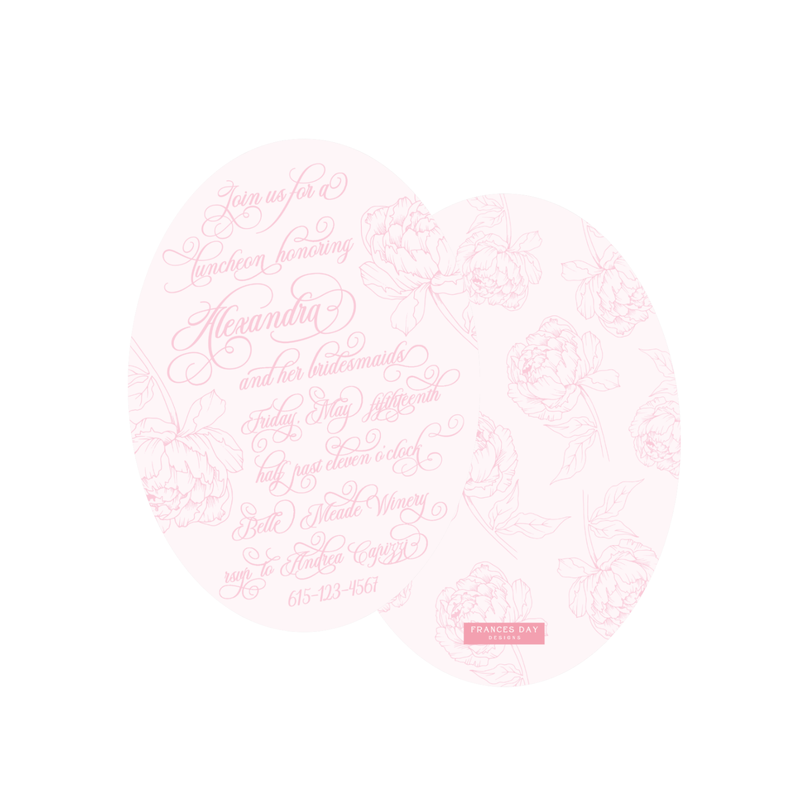The Pink Peony Oval Invitation