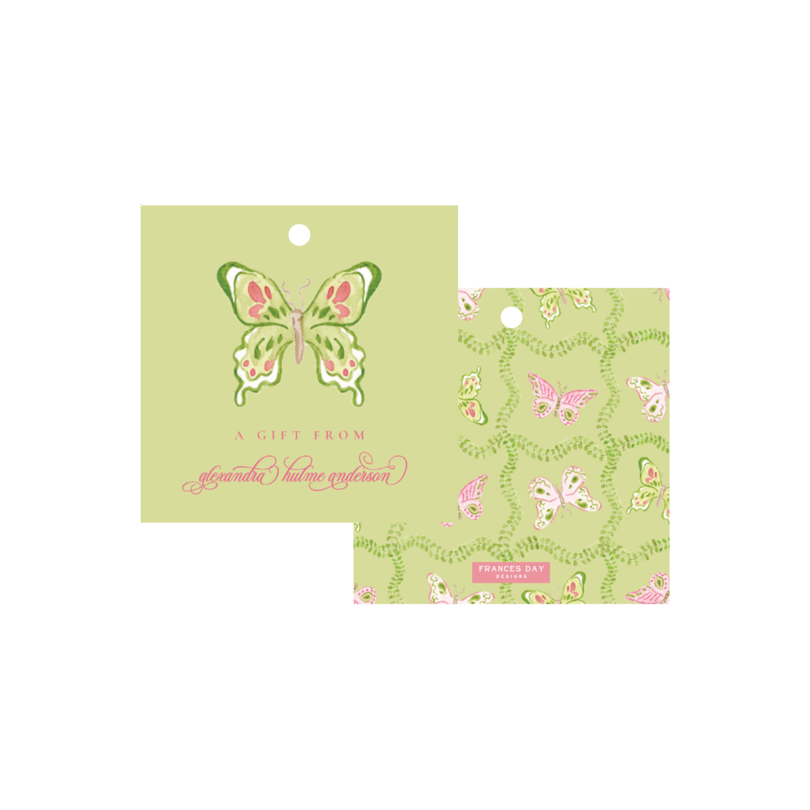 The Flutter Trellis Square Gift Tag