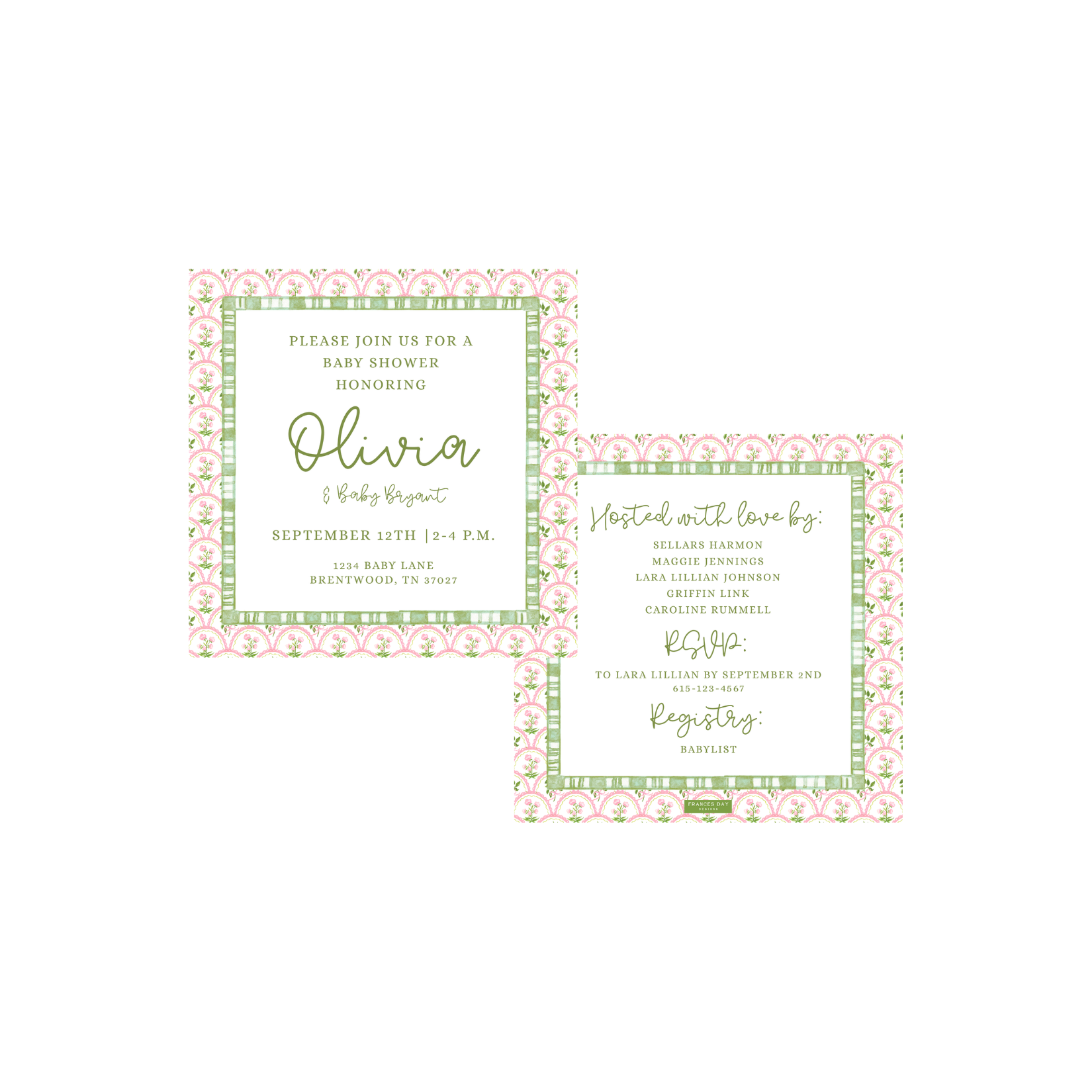 The Garden Block Square Invitation