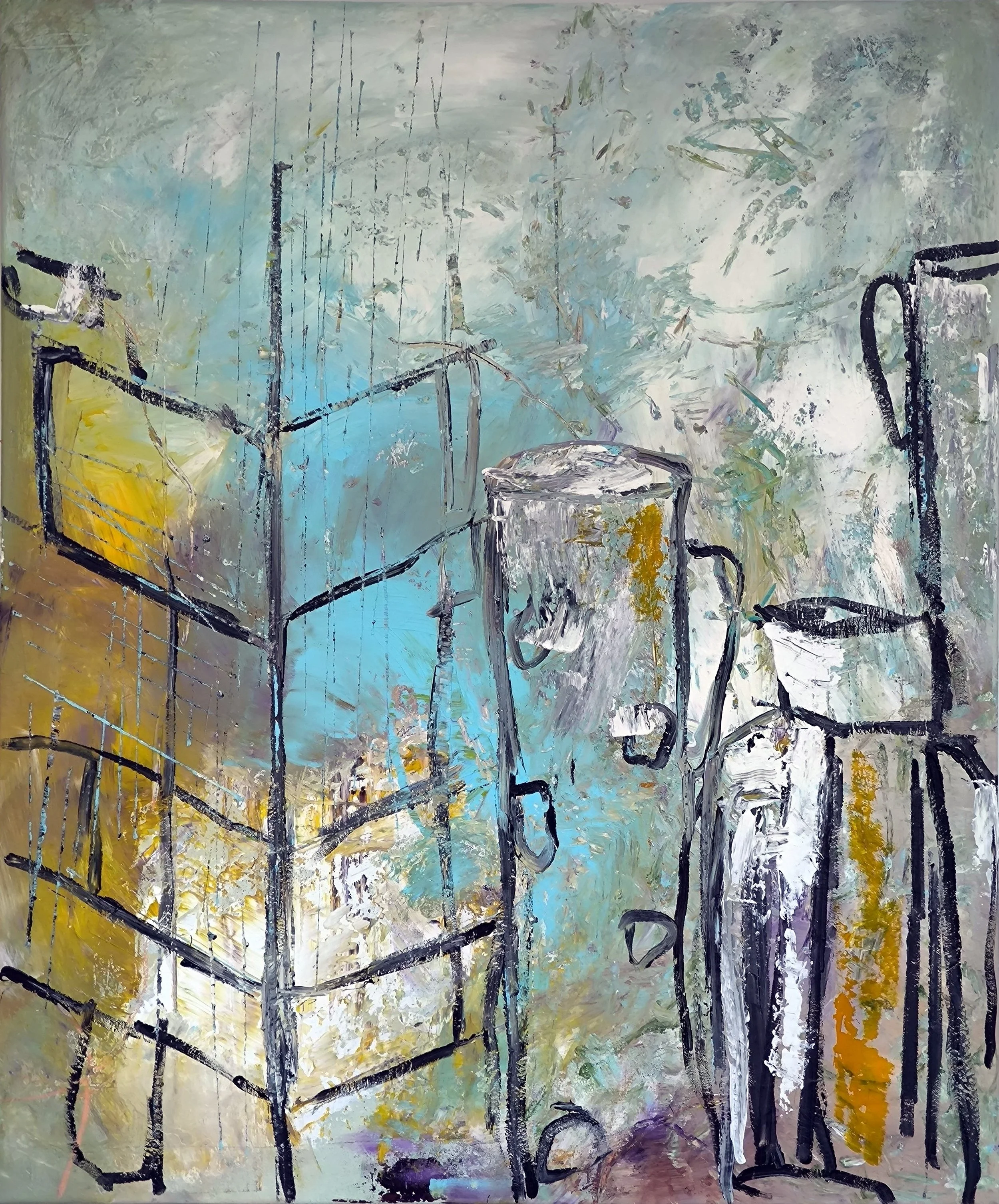 Gefäß der inneren Ordnung (2026), 100 cm x 120 cm, Acryl mit Pinsel und Spachtel