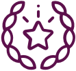 Decorative purple wreath with a star in the center