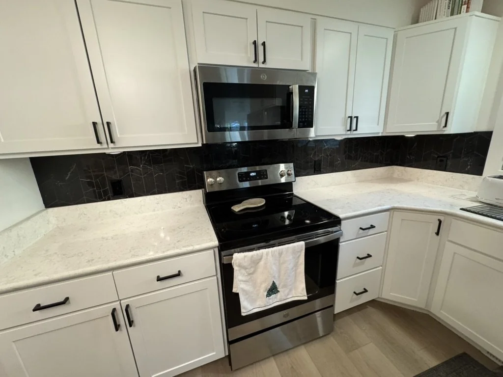 Black on black backsplash