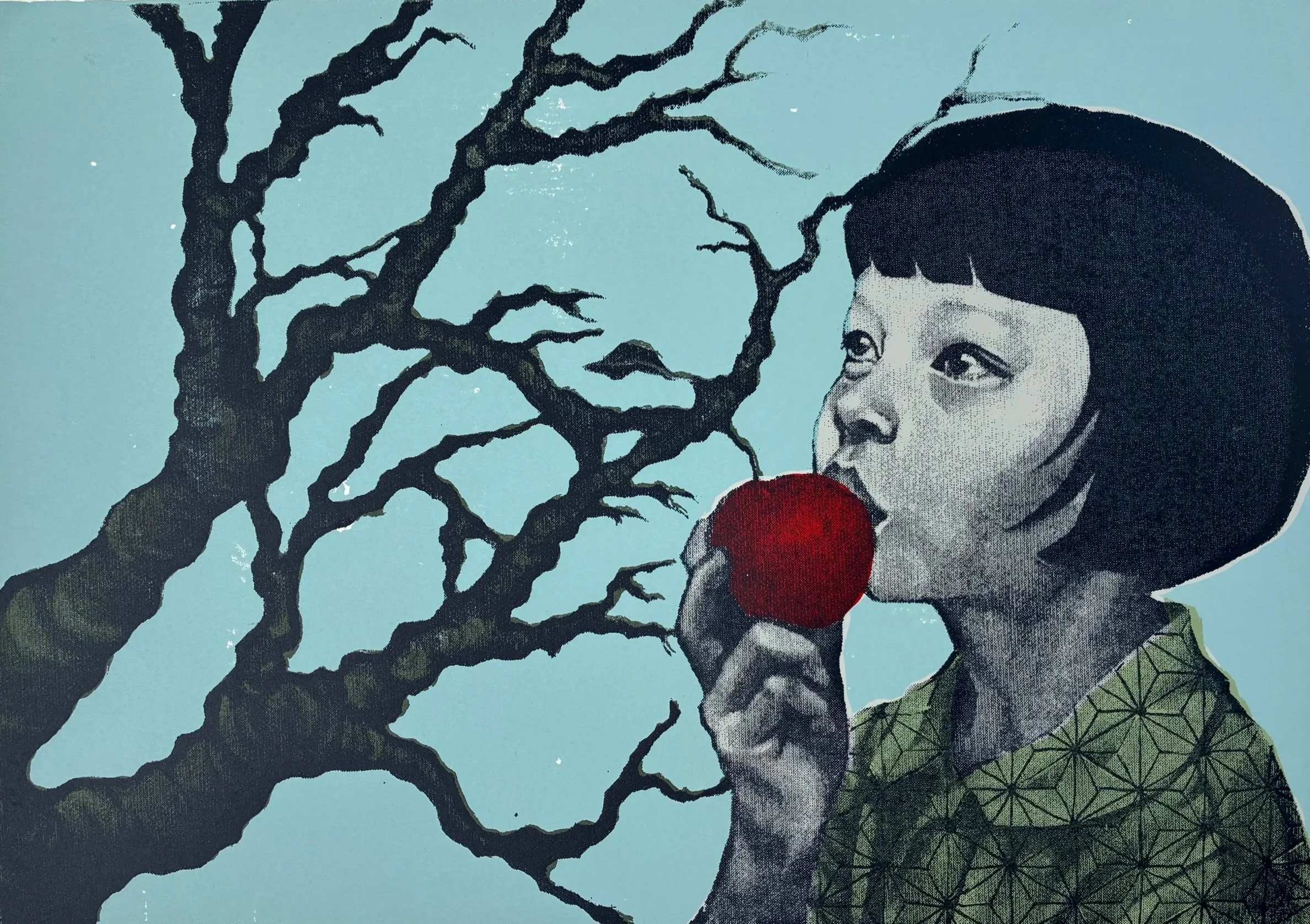 Ringo No Uta, 15x11", screenprint, 2026
