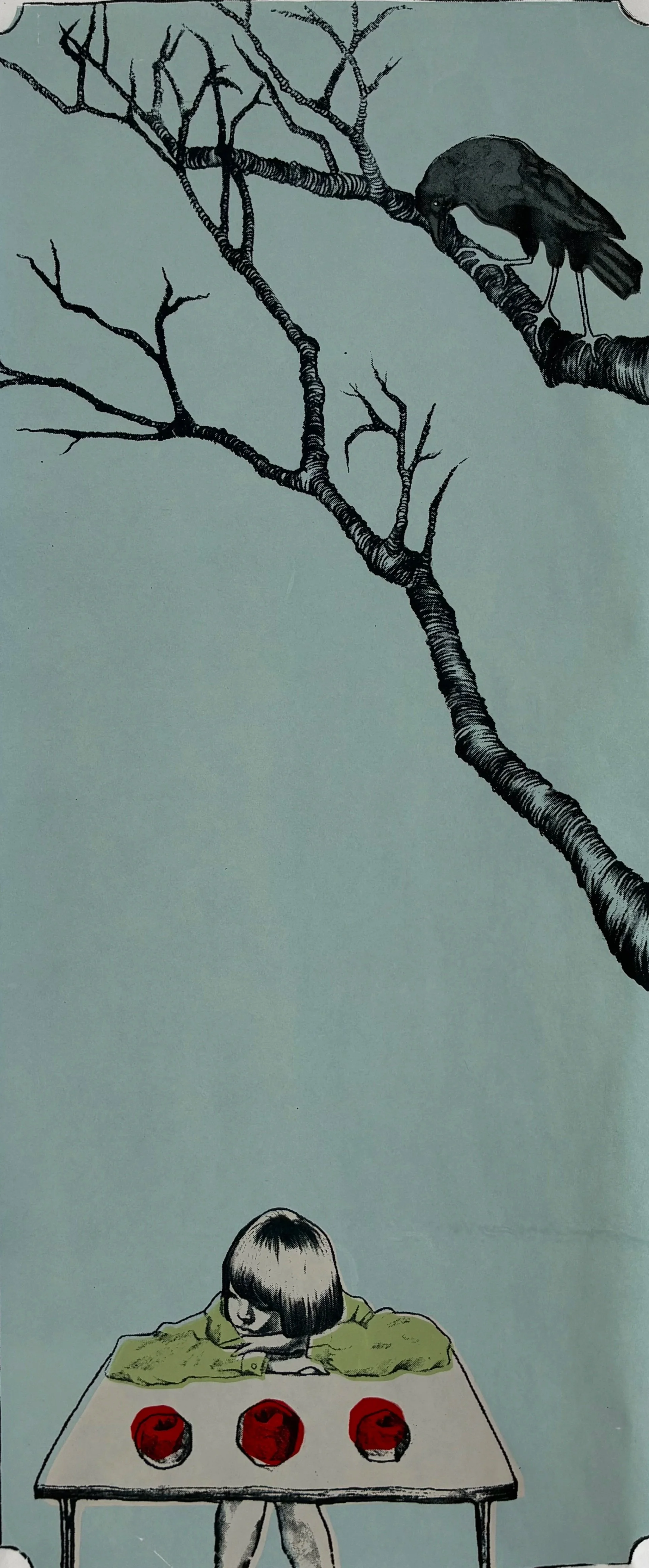 Yatagarasu, 11x25", screenprint on washi, 2026

