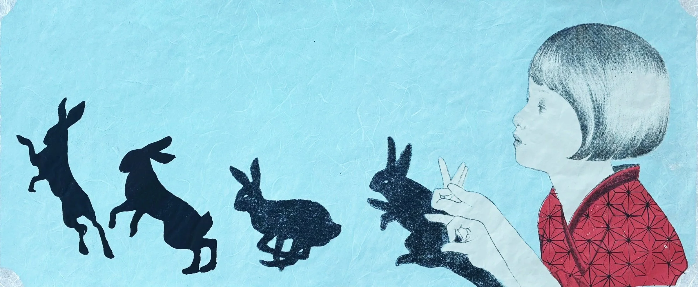 Kage Usagi, 11x29", screenprint on washi, 2026
