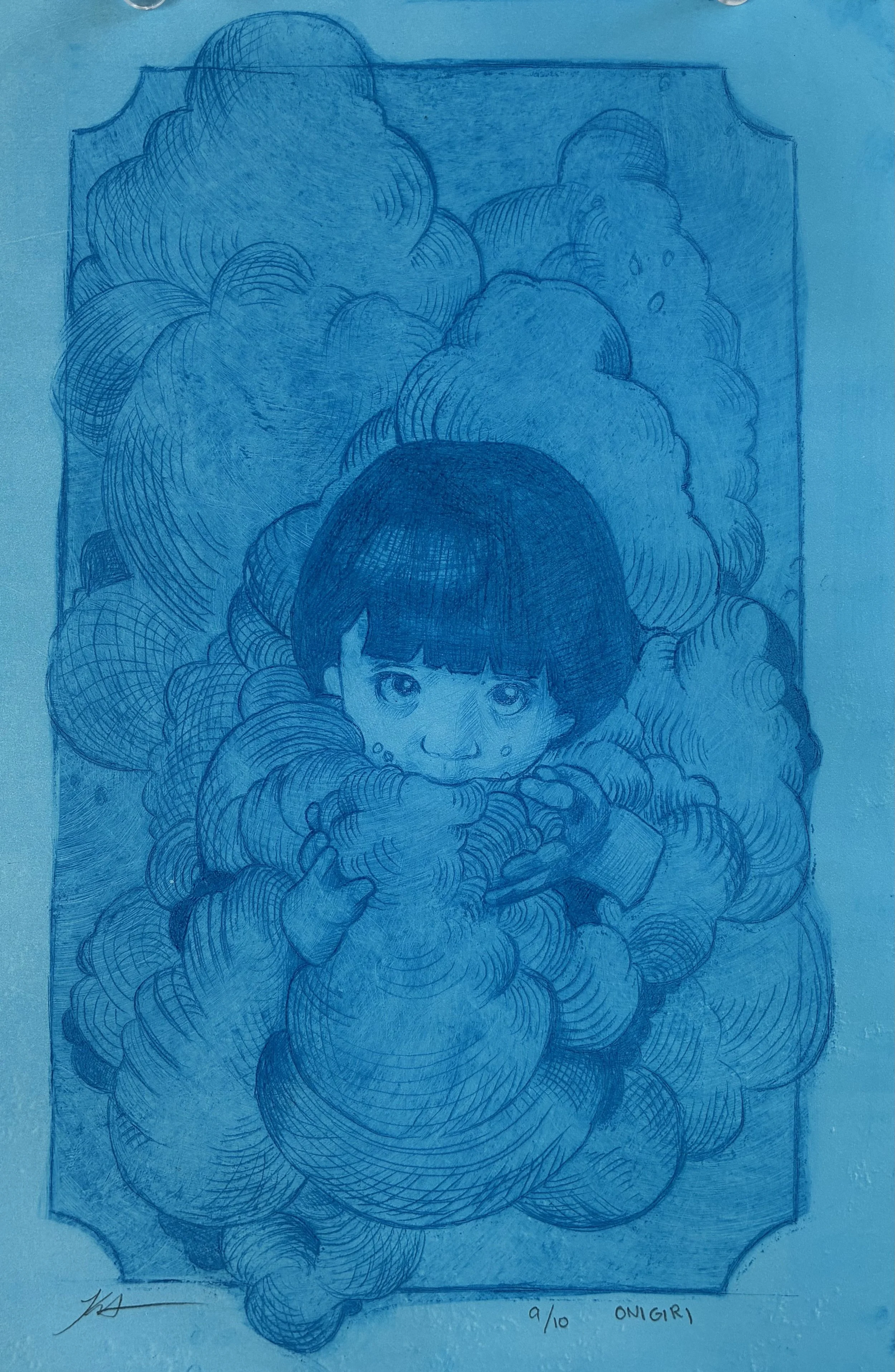Onigiri, 8x11", Dry-point Intaglio, 2025