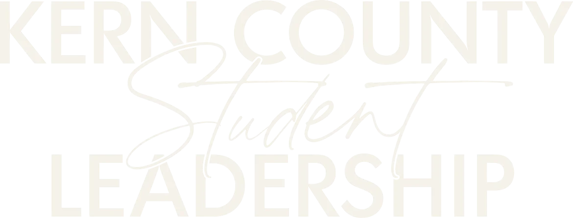 Kern County Student Leadership wordmark featuring "Student" in a handwritten script style.